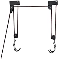 COSTWAY Elevador de Kayak Elevador de Techo para Bicicleta Canoa con Polea de Gancho y Cuerda Carga hasta 45 kg
